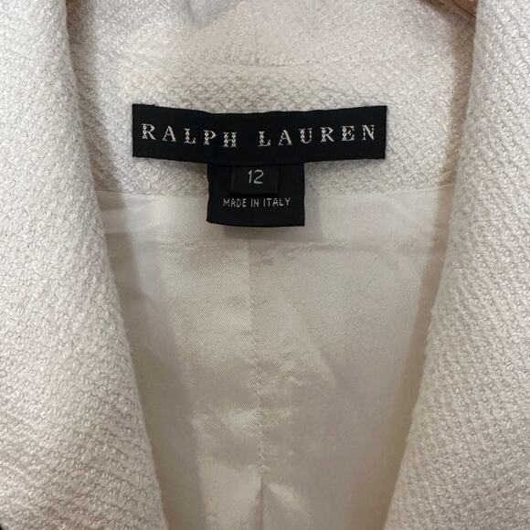 Ralph Lauren BLACK LABEL Linen & Cotton Ivory Blazer size 12 Made in Italy - Picture 2 of 5